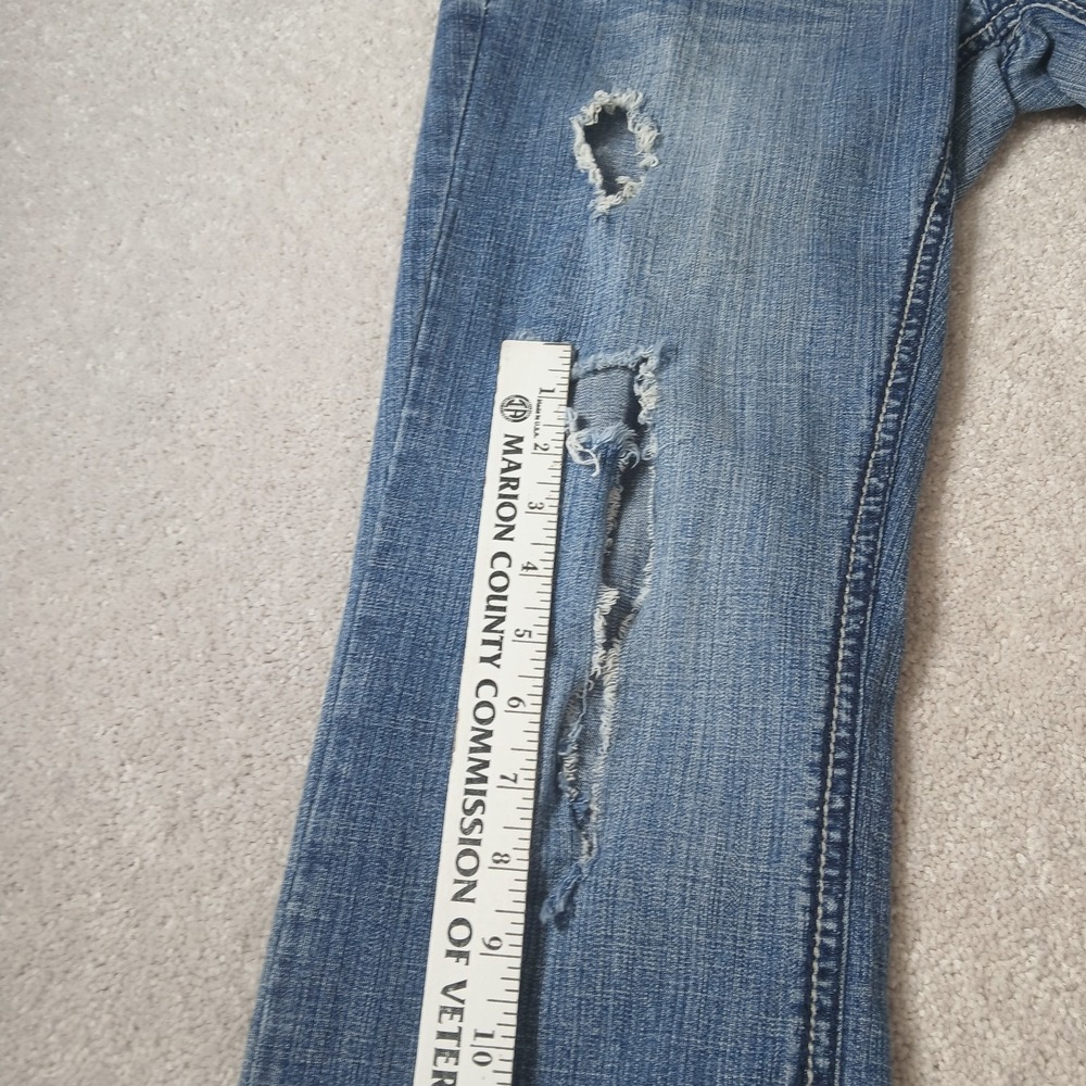 Hydraulic Lola Curvy Almost Bootcut Jeans Women 17/18 Blue Denim Distressed - Picture 8 of 15